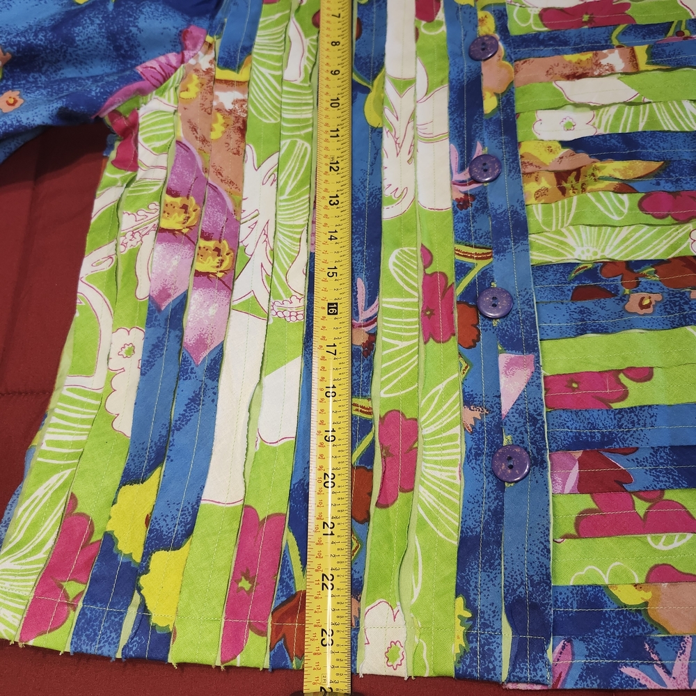 New Directions Floral Patchwork Button Up Jacket … - image 9